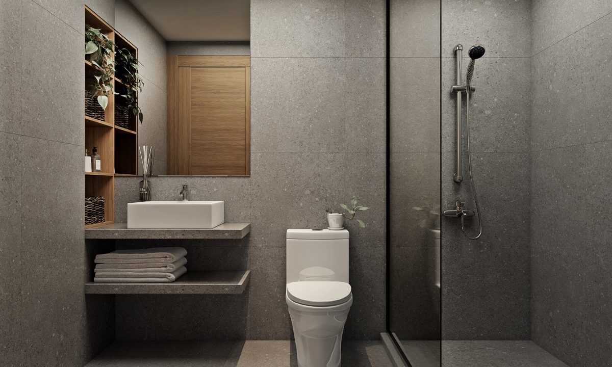 Toilet,In,Modern,Bathroom,Interior,3d,Render