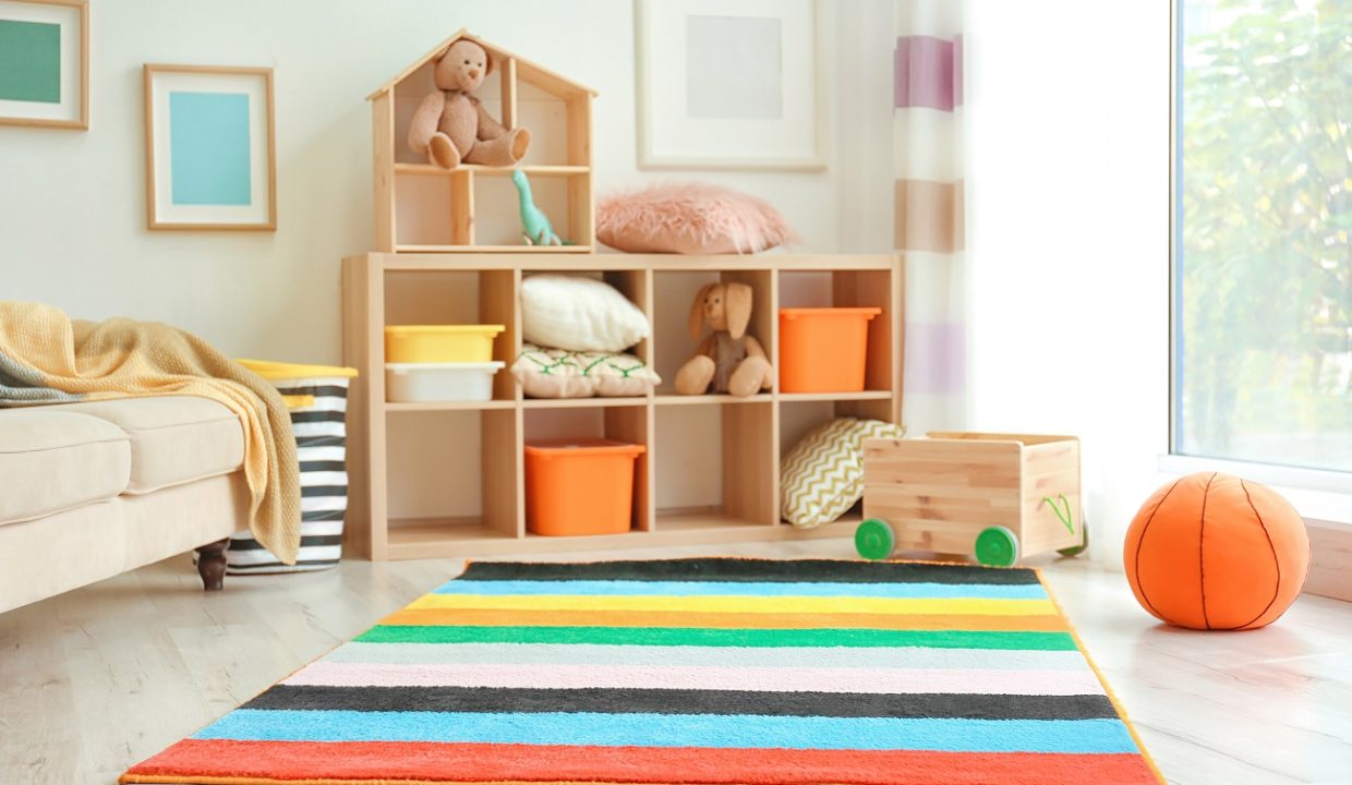 Interior,Of,Child's,Room,With,Colorful,Carpet